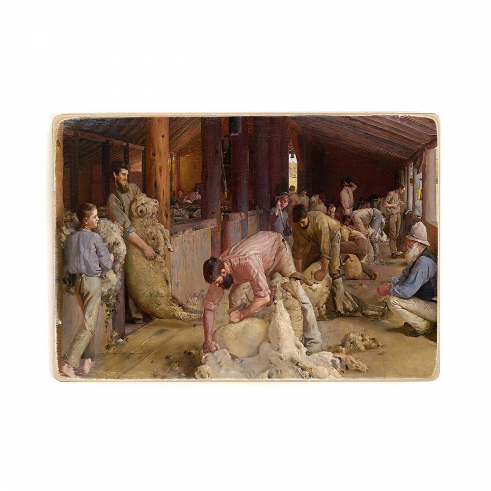 

Деревянный постер Искусство Tom Roberts - Shearing the rams А1