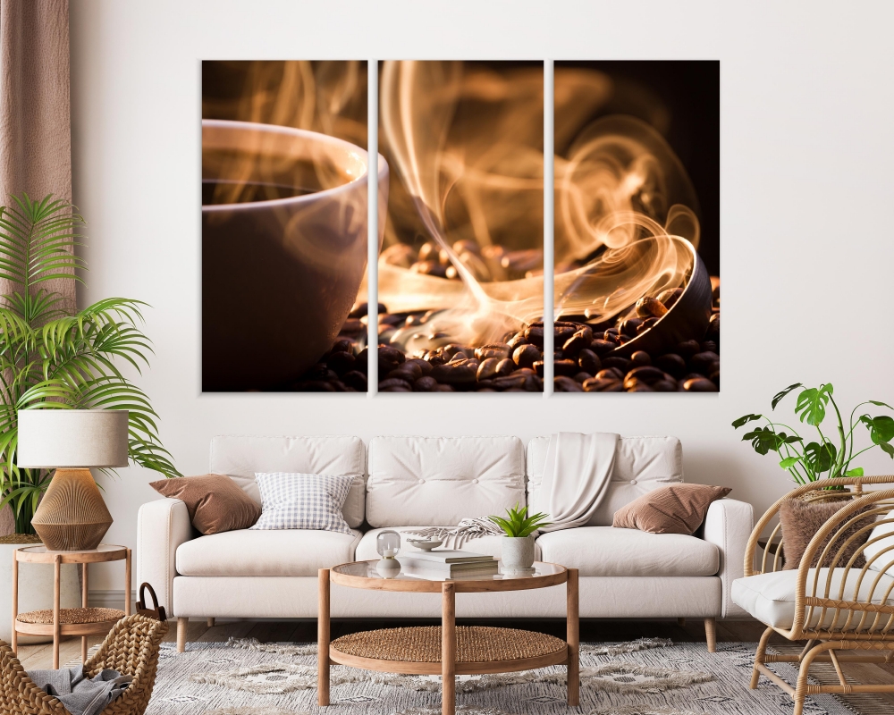 

Картина на холсте Модульные Модульная картина Tasty Coffee 3 картины 70х140 см.