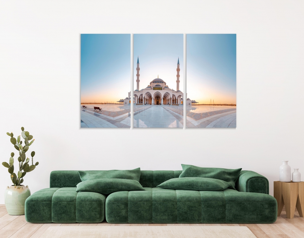 

Картина на холсте Модульные Модульная картина Sharjah New Mosque Attraction 3 картины 60х120 см.