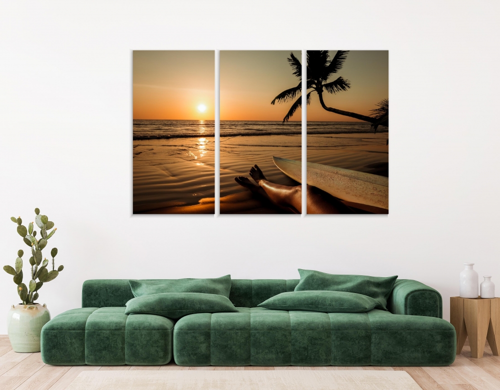 

Картина на холсте Модульные Модульная картина Summertime Vacation 3 картины 45х90 см.