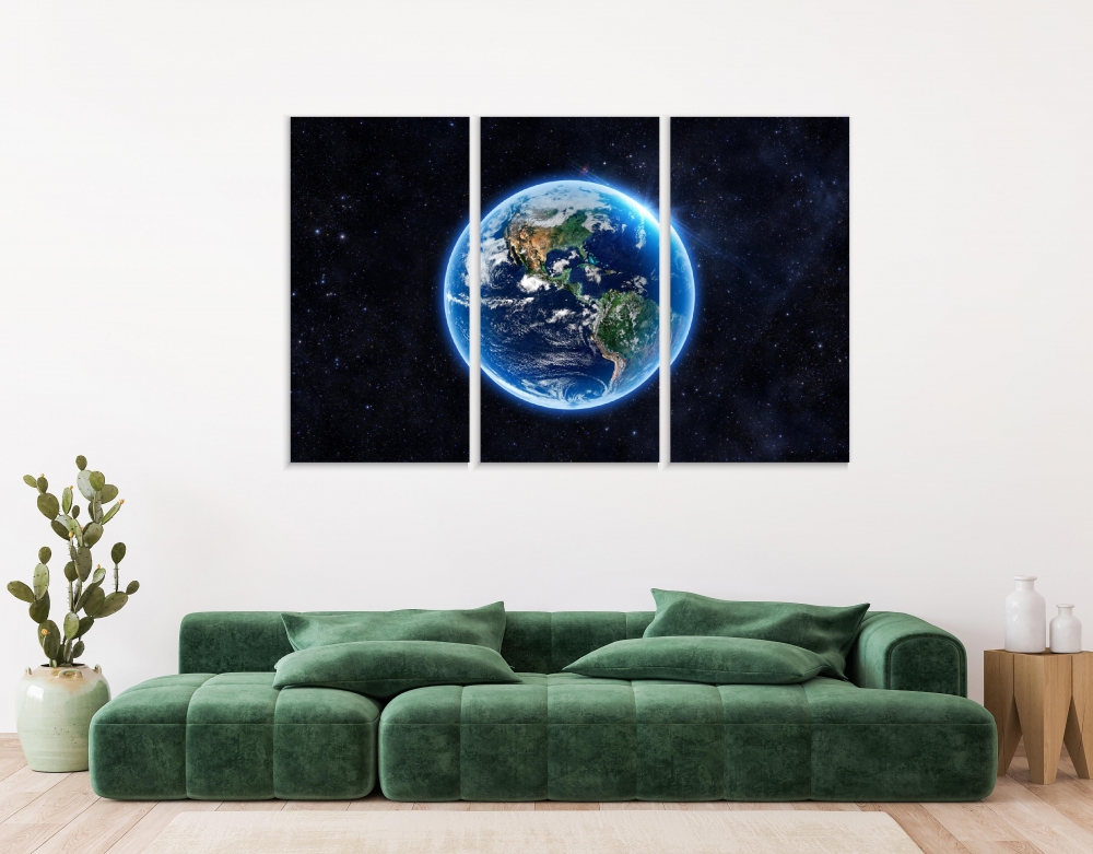 

Картина на холсте Модульные Модульная картина Planet Earth 3 картины 25х50 см.