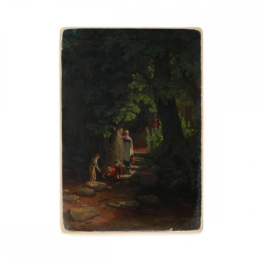 

Деревянный постер Искусство Francis Danby - Children by a Brook А1
