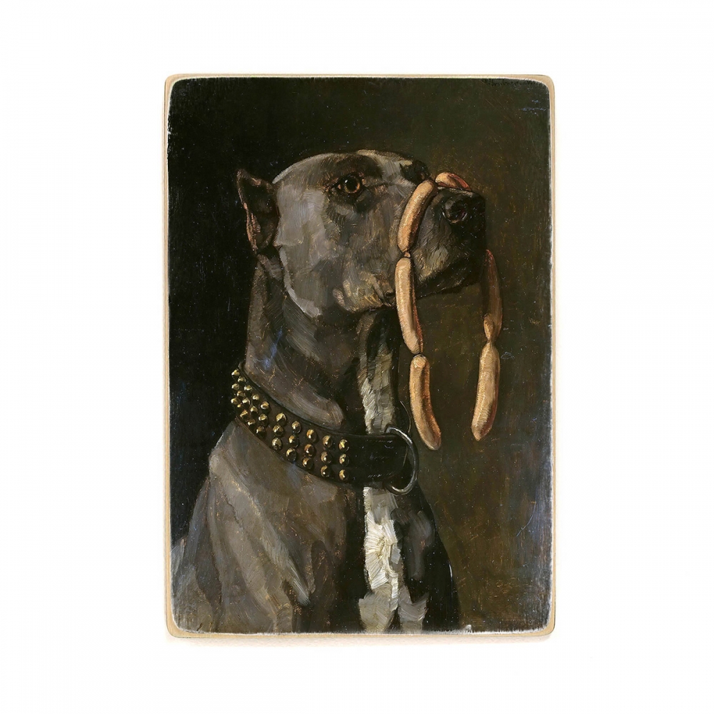 

Деревянный постер Искусство Dog With Sausages (Also Known As Hail Caesar We Who Are About To Die Salute You) - Wilhelm Trubner (1877) А1