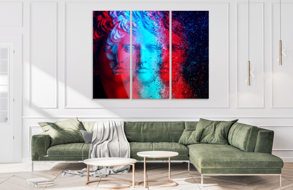 

Картина на холсте Модульные Модульная картина 3d Anaglyph Effect 3 картины 40х80 см.