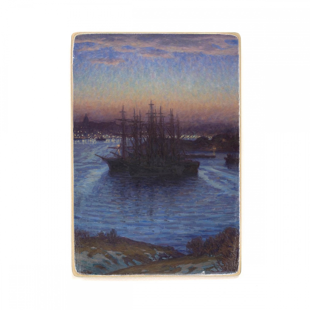 

Деревянный постер Искусство Eugen - Ships at Anchor. Winter А2