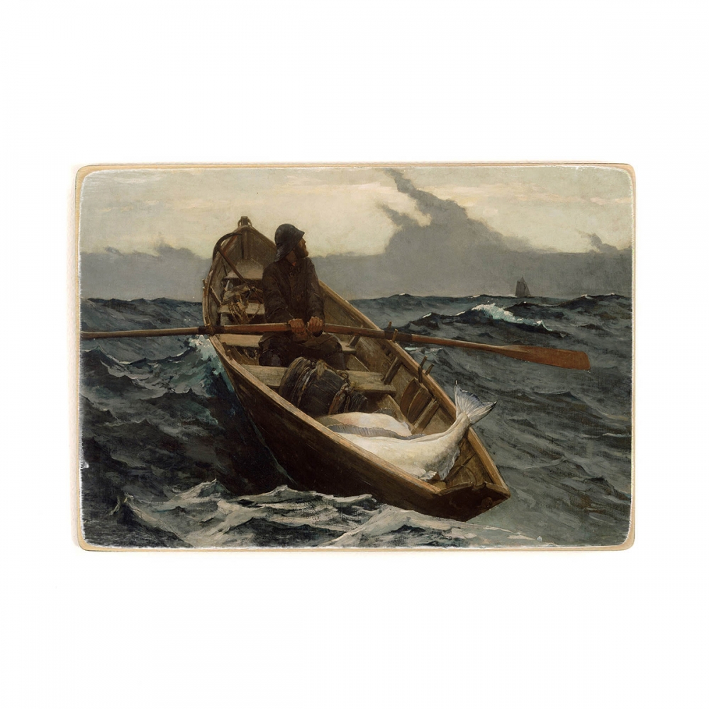 

Деревянный постер Искусство Winslow Homer - The Fog Warning, Halibut Fishing А2