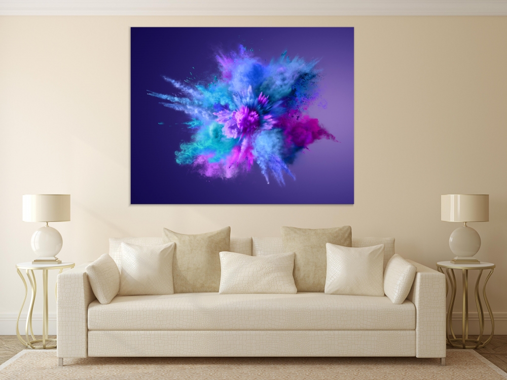 

Картина на холсте Абстракция Explosion Of Blue And Purple Dust 75х100 см.