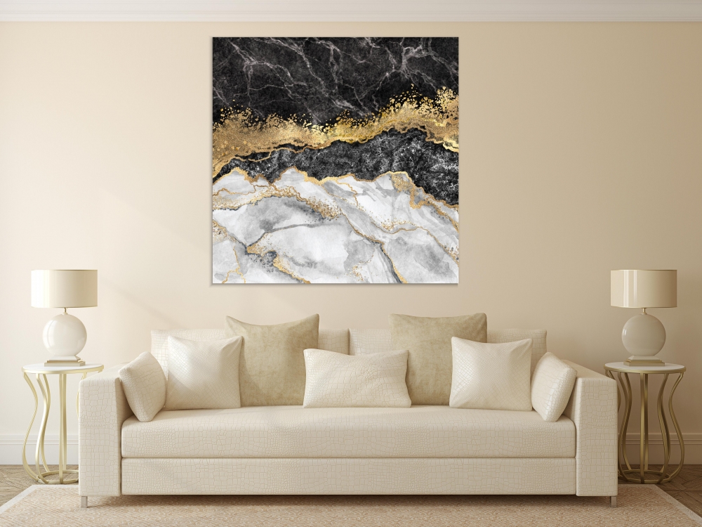 

Картина на холсте Абстракция Texture Of Marble And Gold Foil 60х60 см.