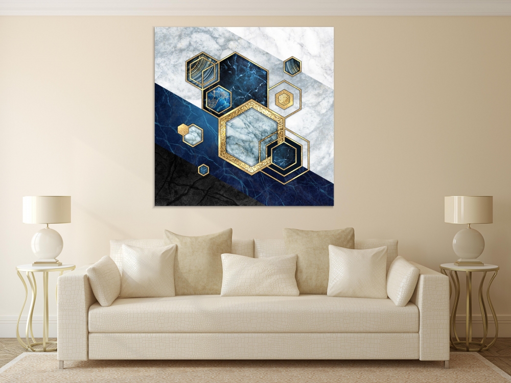 

Картина на холсте Абстракция Hexagonal Shapes 100х100 см.