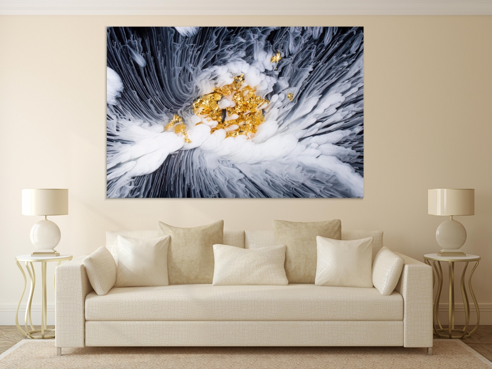 

Картина на холсте Абстракция Epoxy Resin And Gold Leaf 50х65 см.