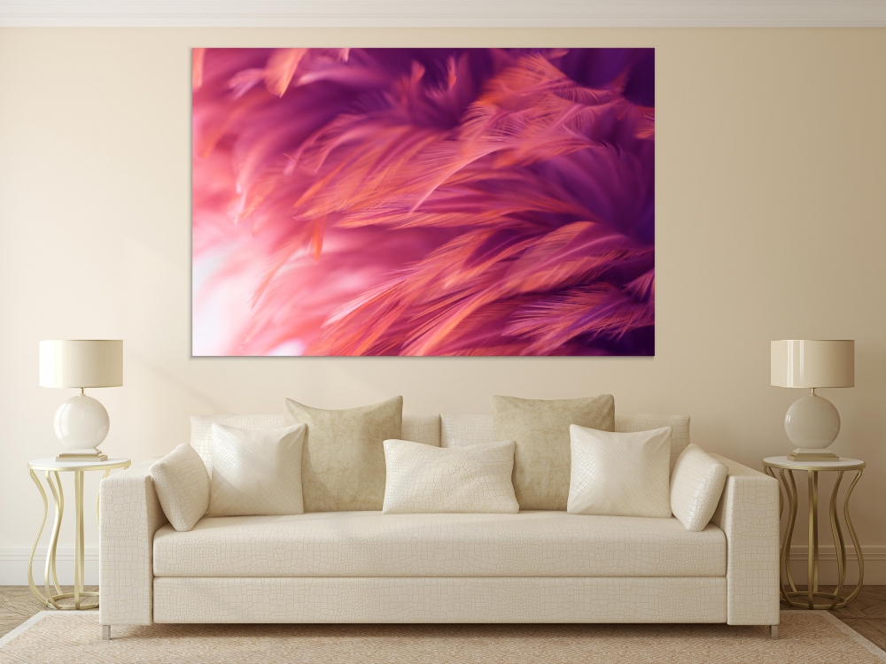 

Картина на холсте Абстракция Coral Pink Feathers 45х60 см.