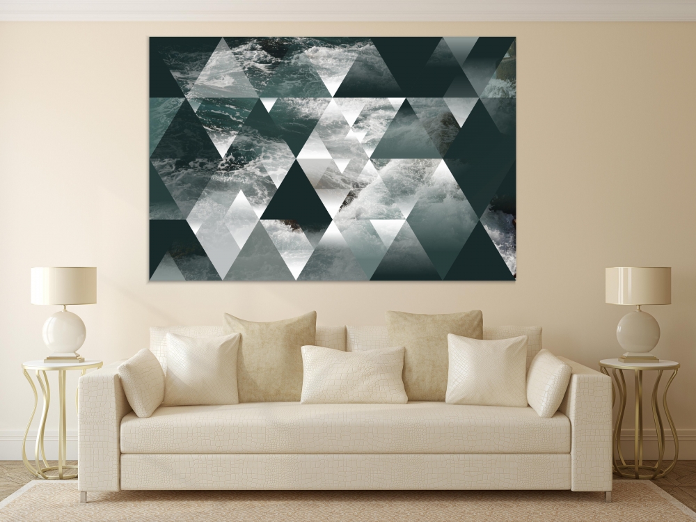 

Картина на холсте Абстракция Abstract Marine Geometric Background 50х65 см.