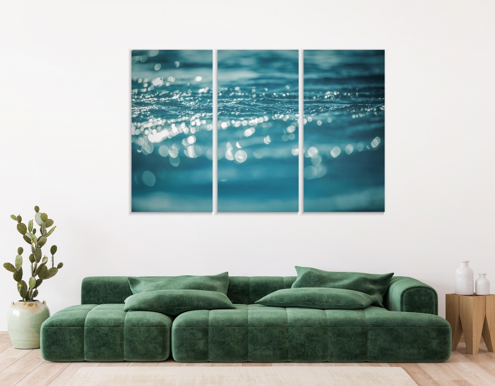 

Картина на холсте Модульные Модульная картина Blue Water 3 картины 25х50 см.