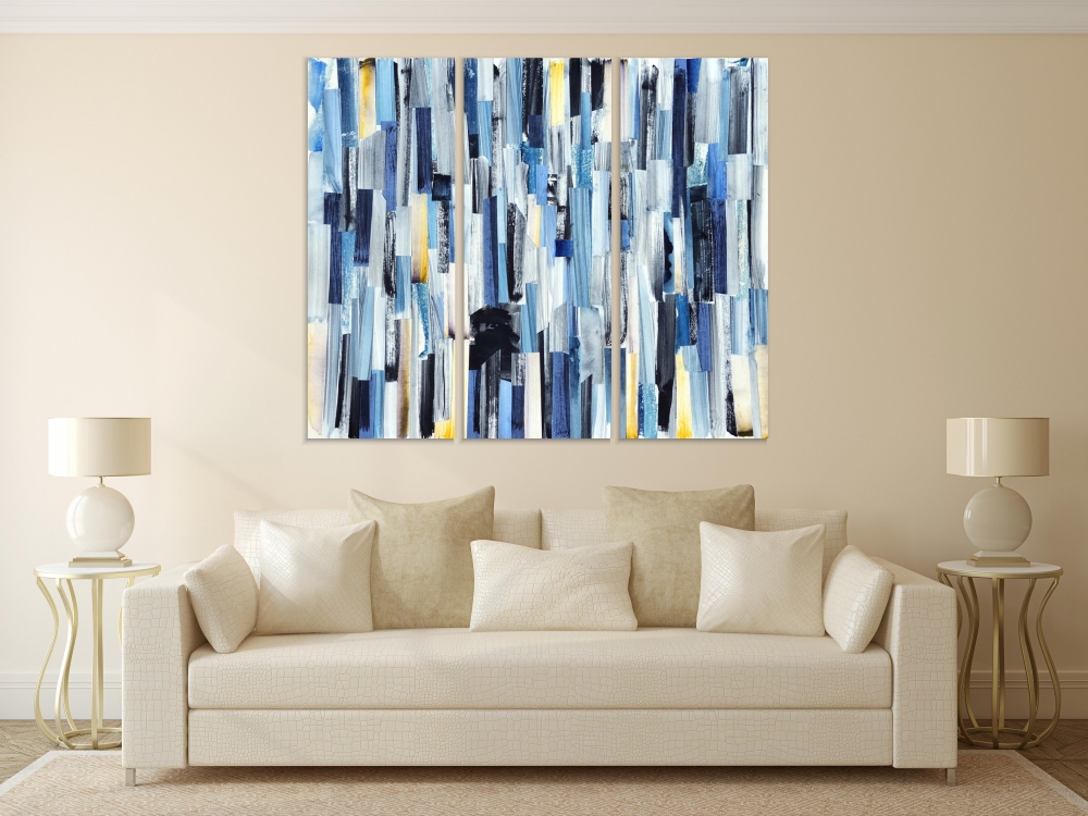 

Картина на холсте Модульные Модульная картина Multicolor Stripes 3 картины 70х140 см.