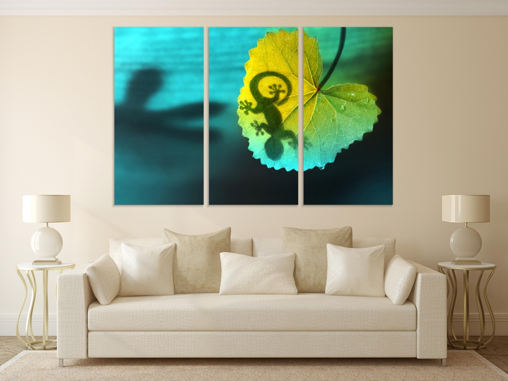

Картина на холсте Модульные Модульная картина Lizard Silhouette 3 картины 40х80 см.