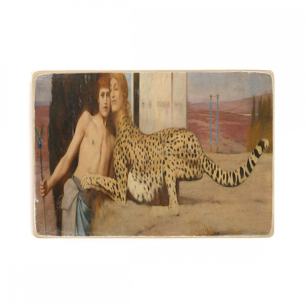 

Деревянный постер Искусство Fernand Khnopff - Caress of the Sphinx (1896) А2
