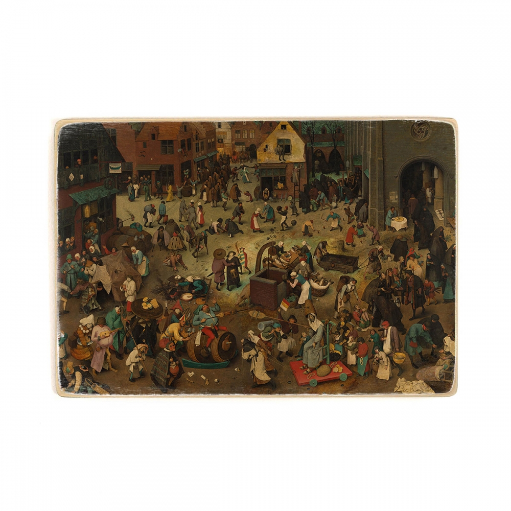 

Деревянный постер Искусство Pieter Bruegel the Elder - The Fight Between Carnival and Lent А2