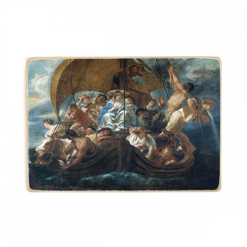 

Деревянный постер Искусство Jacob Jordaens - The Holy Family with Various Persons and Animals in a Boat А2