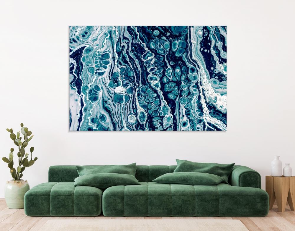 

Картина на холсте Абстракция Mixture Of Blue And White Colors 110х150 см.
