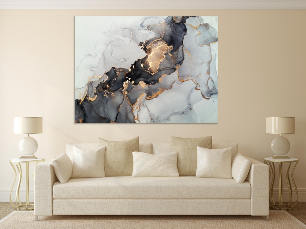 

Картина на холсте Абстракция Black And Gold 50х65 см.