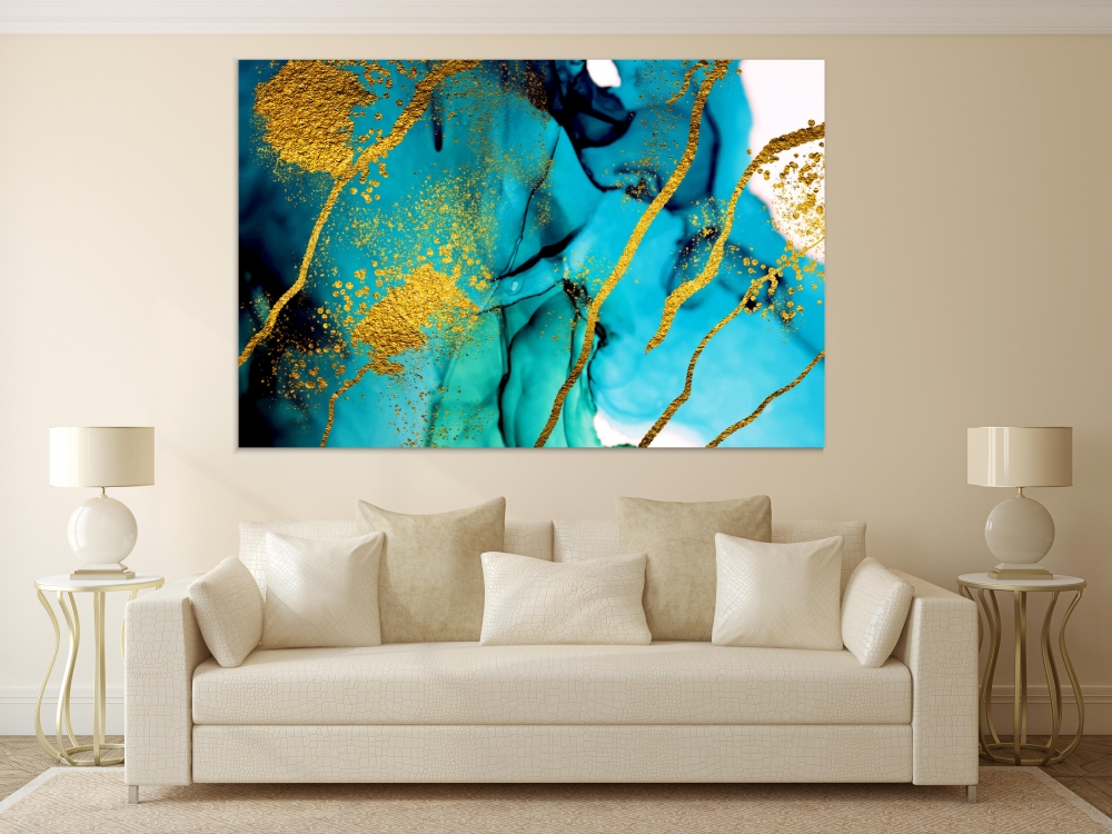 

Картина на холсте Абстракция Exotic Golden Swirl 110х150 см.