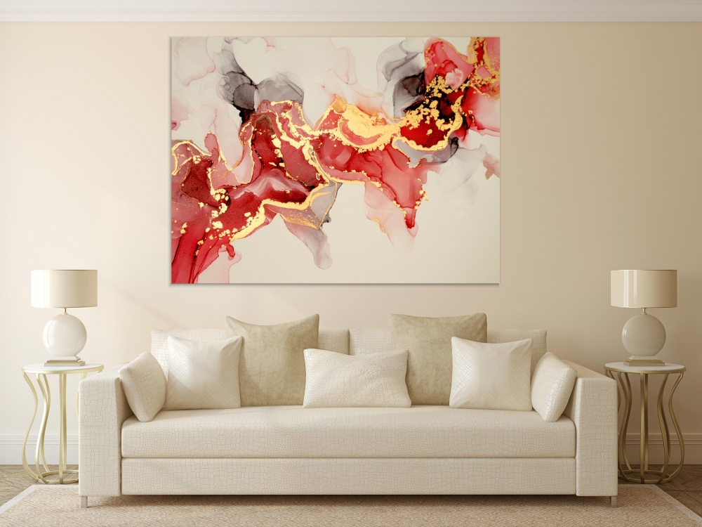 

Картина на холсте Абстракция Red And Gold Design 45х60 см.