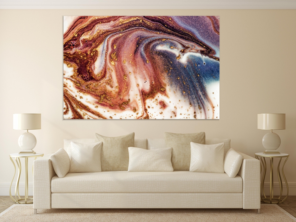

Картина на холсте Абстракция Golden Swirl 75х100 см.