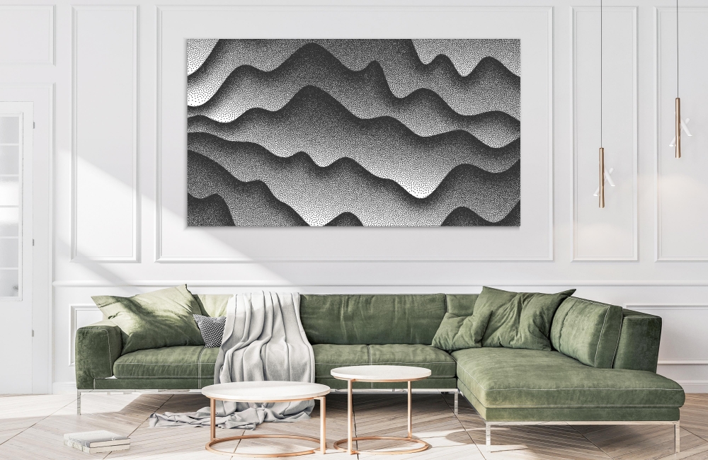 

Картина на холсте Абстракция Curved Lines 90х180 см.