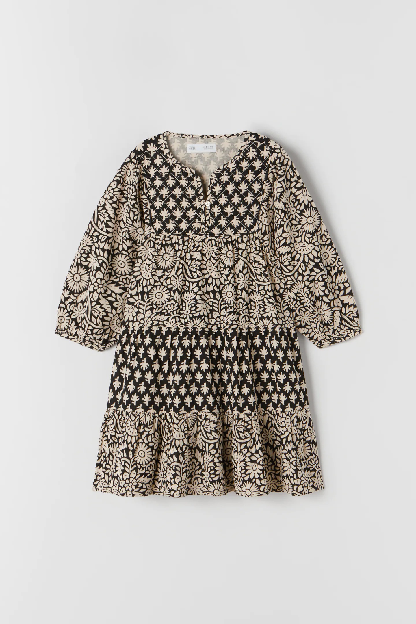 

Стьобане ярусне плаття Zara 116 Чорний