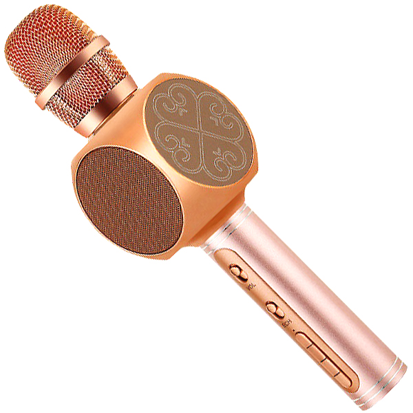 

Беспроводной Bluetooth микрофон для караоке Magic Karaoke SU-YOSD YS 63 портативный два мощных динамика и функция изменения голоса Золотой (SKL11-130338)