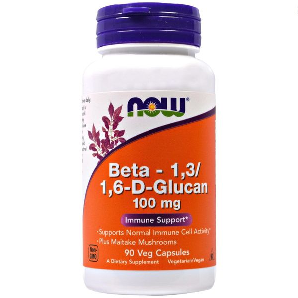 

Бета глюкан Beta-1,3/1,6-D-Glucan Now Foods 100 мг 90 капсул (NF144)