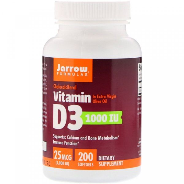 

Витамин D3 Vitamin D3 Jarrow Formulas 1000 МЕ 200 капсул (JF111)