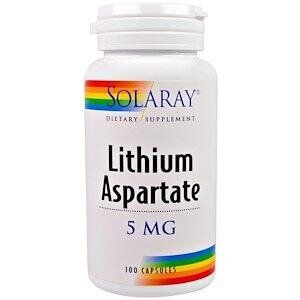 

Литий Lithium Aspartate Solaray 5 мг 100 капсул (SR032)