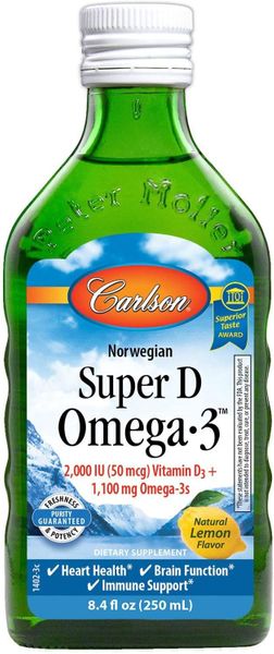

Рыбий жир Norwegian Super D Omega-3 Carlson Labs лимон 250 мл (CAR128)