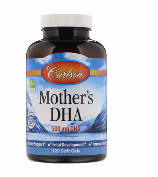 

Докозагексаеновая кислота ДГК для кормящих мам Mother's DHA Carlson Labs 500 мг 120 капсул (CAR051)