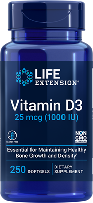 

Витамин D3 Vitamin D3 Life Extension 1000 МЕ 250 капсул (LE098)