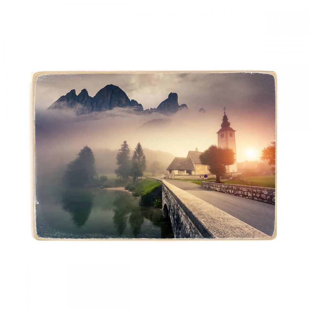 

Деревянный постер Природа Foggy Morning А2