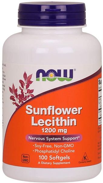 

Соняшниковий лецитин Sunflower Lecithin Now Foods 1200 мг 100 капсул (NF450)