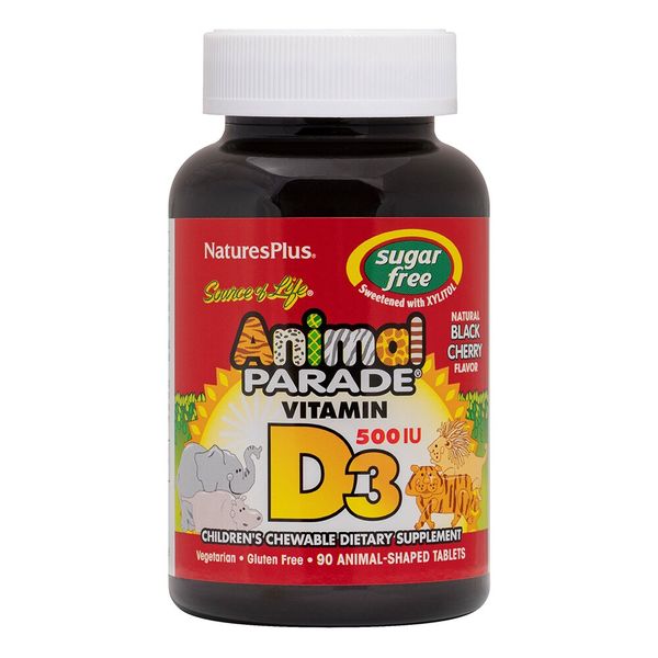 

Витамин D3 для детей Animal Parade Sugar Free Vitamin D3 500 IU Childrens Chewable Natures Plus 90 животных (NP192)