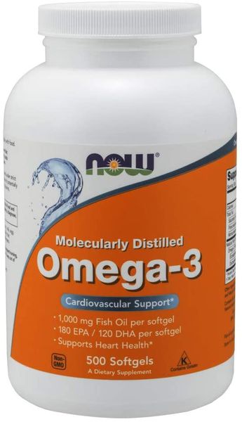 

Рыбий жир Omega 3 180 EPA/120 DHA Now Foods 500 капсул (NF529)