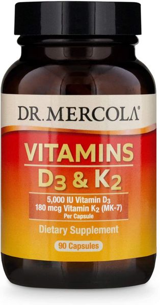 

Витамины D3 и К2 Vitamins D3 & K2 Dr. Mercola 5000 МЕ 90 капсул (DM019)