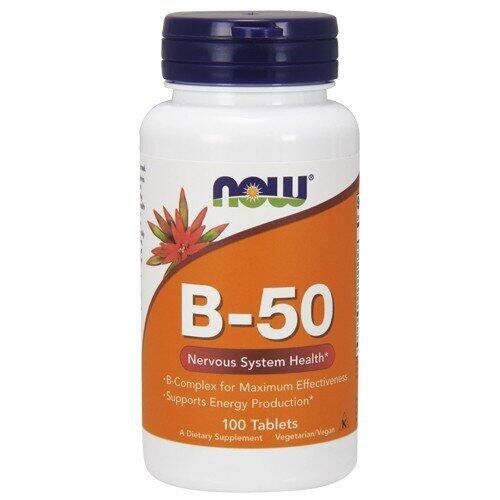 

Витамин В-50 комплекс Vitamin B-50 Now Foods 100 таблеток (NF347)