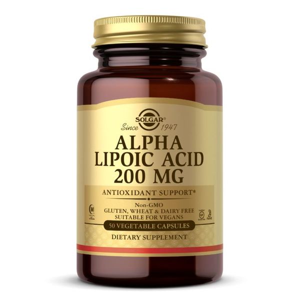 

Альфа-липоевая кислота Alpha Lipoic Acid Solgar 200 мг 50 капсул (SOL010)