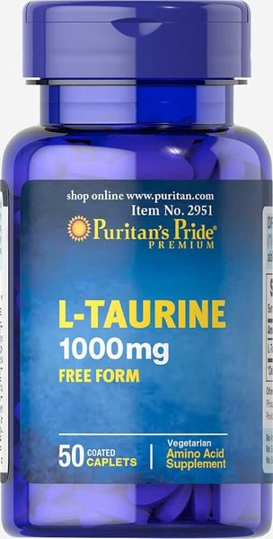 

Таурин Taurine Puritan`s Pride 1000 мг 50 каплет (PP362)