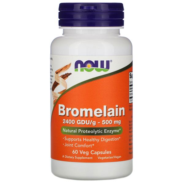 

Бромелайн Bromelain Now Foods 500 мг 60 капсул (NF673)