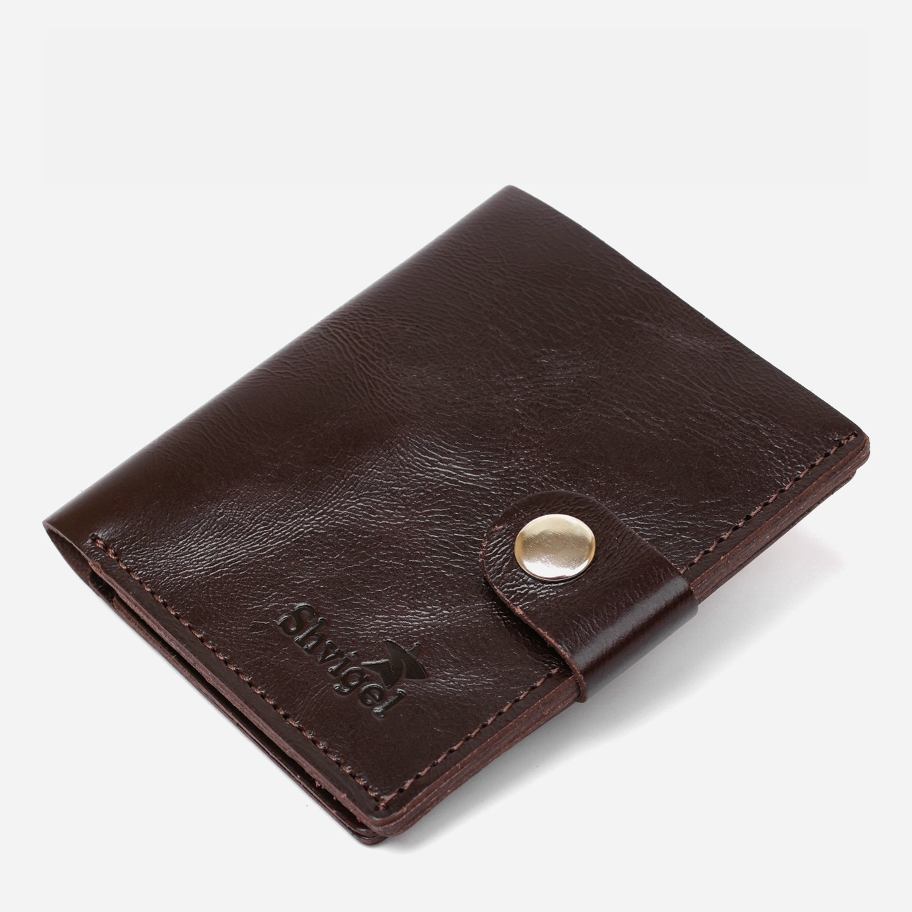 

Мужское портмоне кожаное Shvigel leather-16485 Коричневое