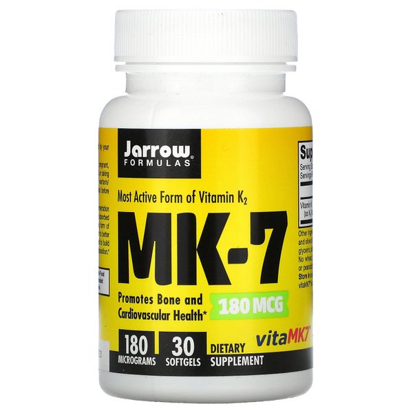 

Витамин К2 Vitamin K2 as MK-7 Jarrow Formulas 180 мкг 30 капсул (JF117)