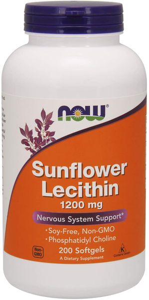 

Соняшниковий лецитин Sunflower Lecithin Now Foods 1200 мг 200 капсул (NF452)