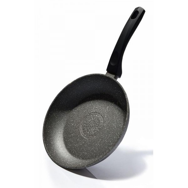 

Сковорода Fissman Fuego Stone Grey Ø24см с антипригарным покрытием Platinum (каменная крошка)
