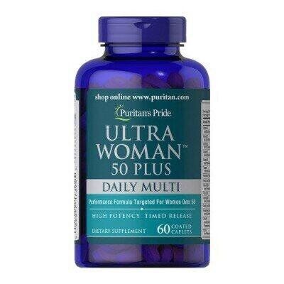 

Витамины для женщин 50+ Ultra Woman 50 Plus Daily Mult Puritan's Pride 120 каплет (PP212)